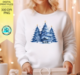Blue Christmas PNG, Christmas tree clipart, Blue Christmas tree, Christmas sublimation Png designs, printable artwork