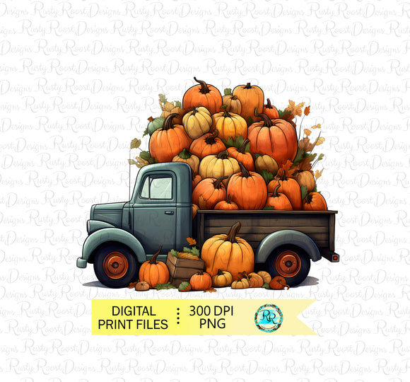 Pumpkin Truck Png, Thanksgiving Truck sublimation design PNG, Fall tshirt designs, Fall sublimation PNG, Printable design
