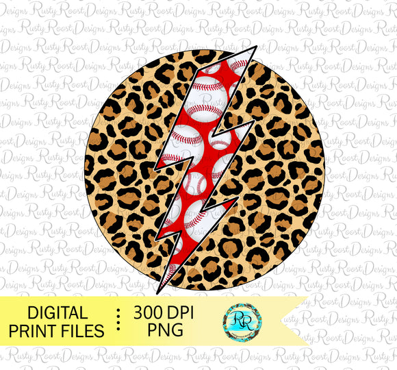 Leopard baseball lightning bolt PNG, Baseball mom sublimation designs downloads, Printable designs