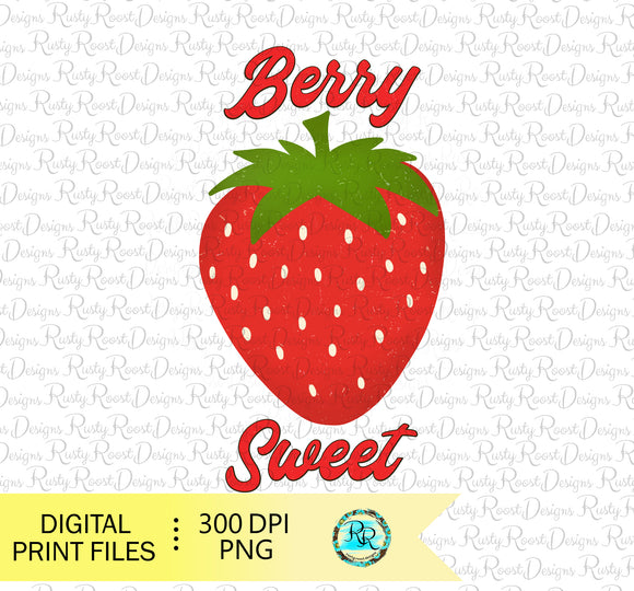 Berry Sweet strawberry sublimation design