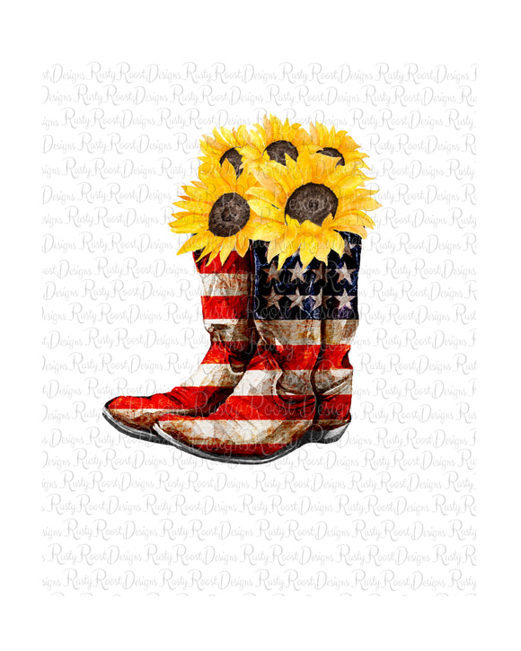 American flag boots png, Patriotic sublimation designs downloads, 4th of July png, boots png, printable artwork