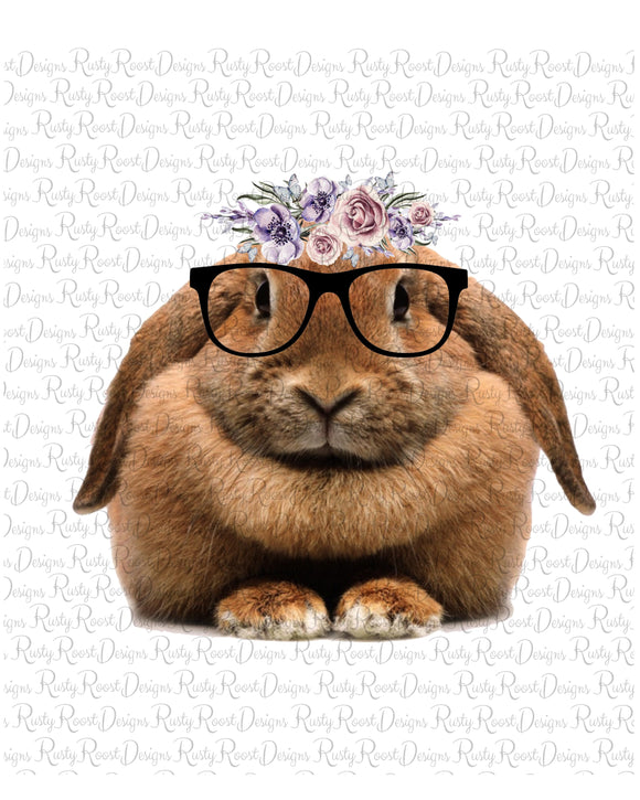Bunny with glasses png, rabbit sublimation designs downloads, digital download, printable