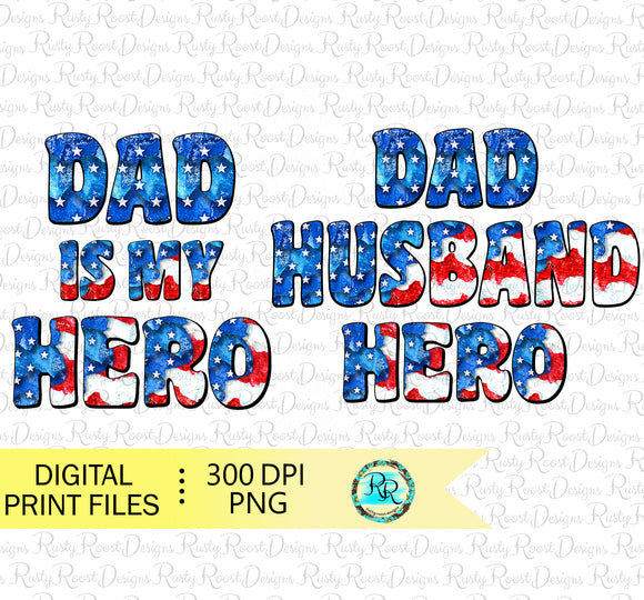 Dad Husband Hero Png, Dad sublimation designs downloads, Dad is my hero Png, Father's Day, Bundle