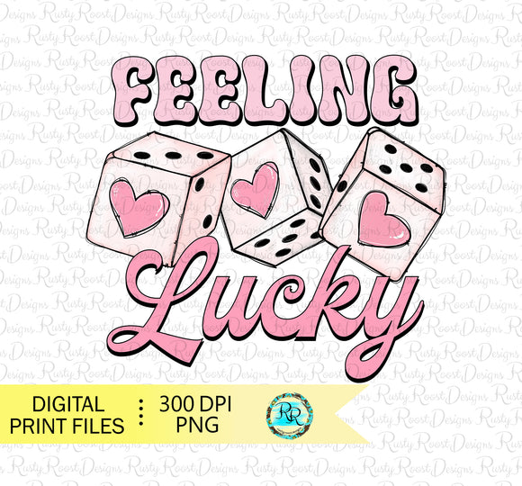 Feeling Lucky PNG, Valentines sublimation designs downloads, Retro Valentine PNG, Funny Valentine Png, shirt design, printable design