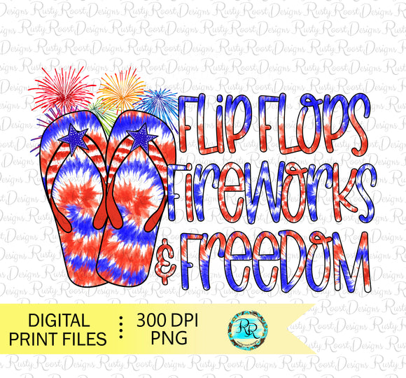 Flip flops Fireworks and Freedom Png sublimation design download, 4th of July Png designs, Printable designs