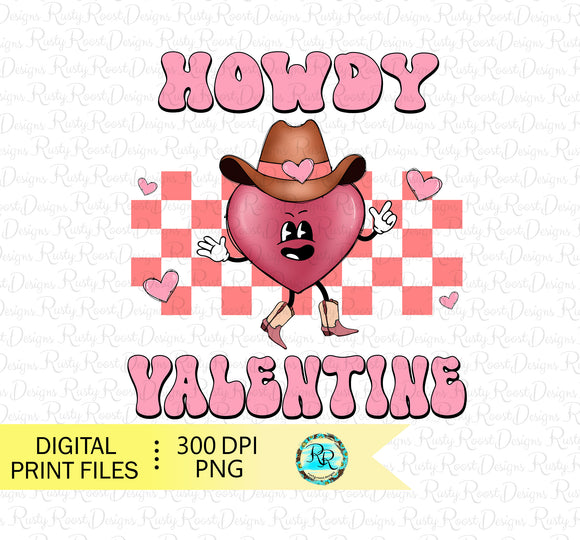 Howdy Valentine PNG, sublimation designs downloads, Retro Valentine PNG, shirt design, Cowboy Valentine, Western PNG, Love, printable design