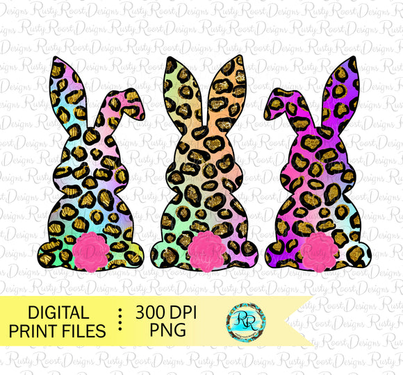 Leopard Easter Bunny sublimation designs downloads