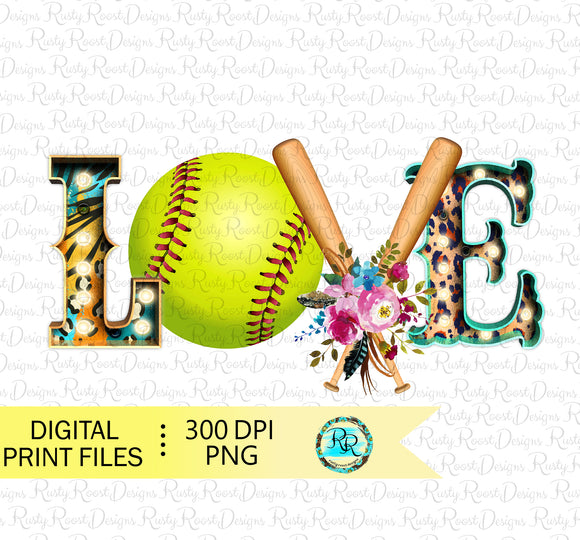 Love Softball Png, Softball sublimation designs downloads, Softball Love sublimation, Printable designs