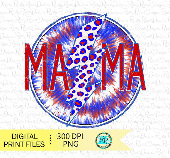 Mama Lightning bolt Png, Patriotic Mama sublimation designs, Mom Png, Printable designs