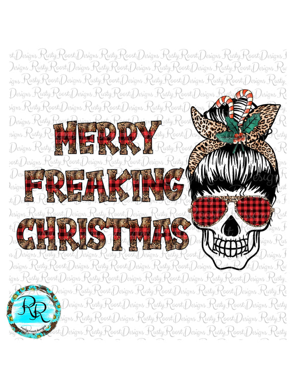 Merry Freaking Christmas PNG, Christmas sublimation designs downloads, funny Christmas png, Mom skull PNG, printable