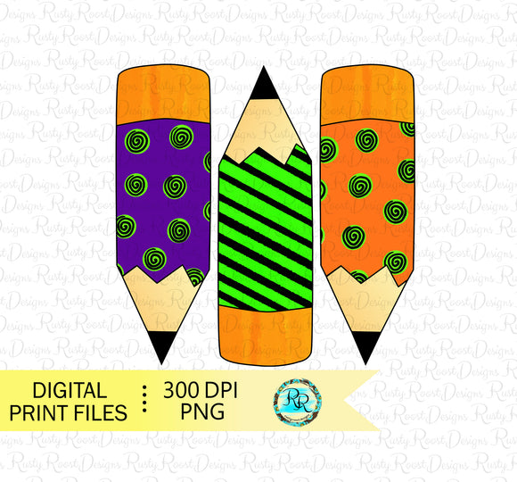 School pencils PNG, School sublimation designs downloads, Halloween pencils png, Back to school, Teacher printable designs
