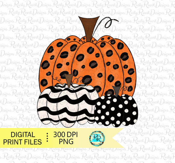 Halloween Pumpkins Png, sublimation designs, hand drawn, leopard pumpkin, Halloween pumpkins PNG, Printable artwork