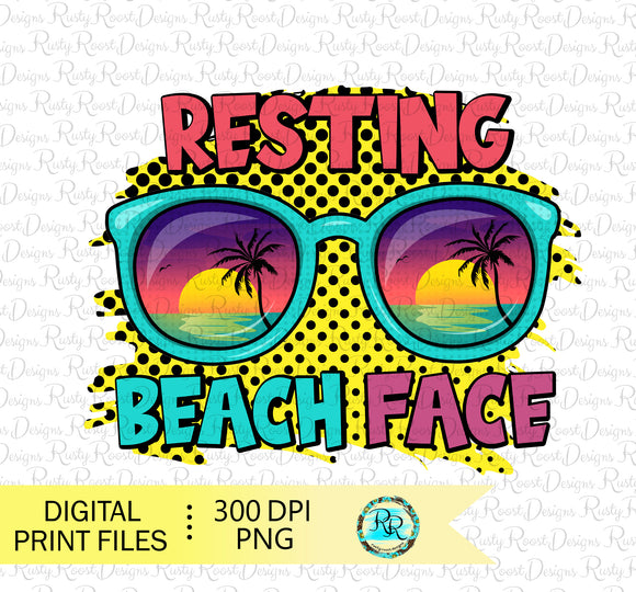 Resting beach face Png, Beach sublimation designs downloads, Summer Png, Printable designs