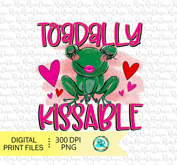 Toadally kissable png, Valentine's sublimation designs downloads, Kids Valentine PNG, printable design