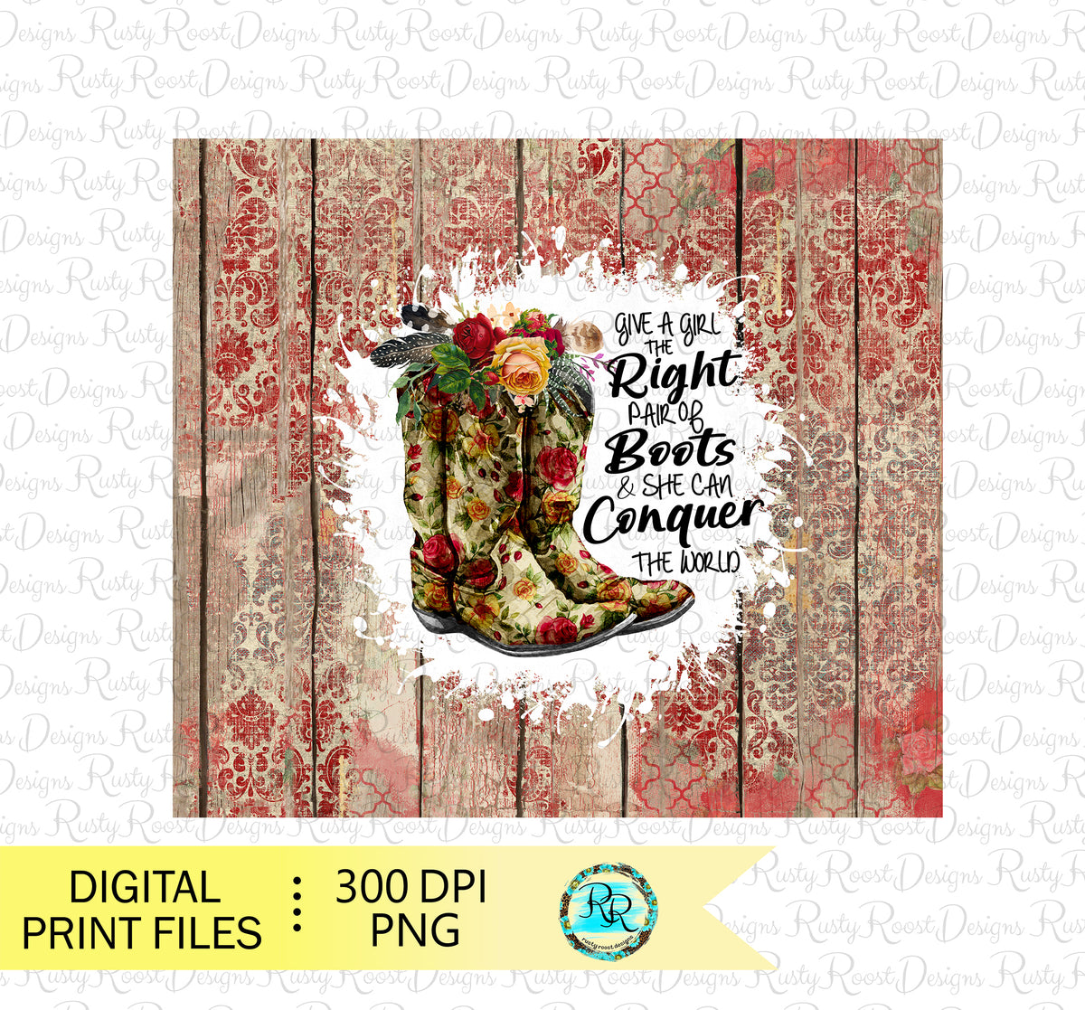 Cowgirl boots tumbler png wrap, 20 oz skinny tumbler sublimation desig ...