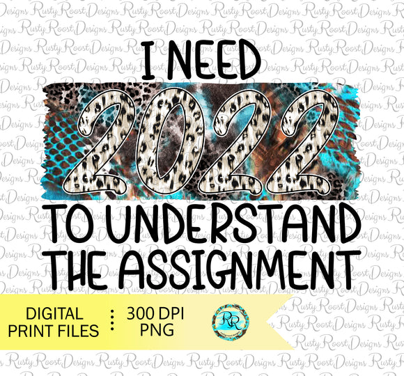 I need 2022 to understand the assignment PNG, sublimation designs downloads, New Years png digital download, printable design