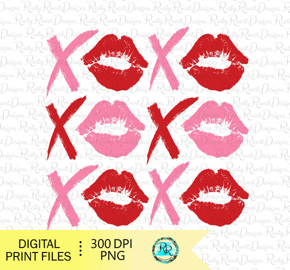Valentines lips PNG sublimation designs downloads, XO lips digital designs, printable designs