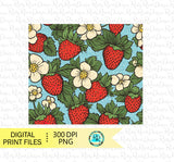 Strawberry tumbler Png, 20 oz skinny straight sublimation designs, strawberries sublimation, Png wrap for tumblers, seamless tumbler Png