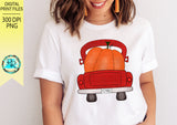 Fall Pumpkin Truck Png, truck sublimation designs, hand drawn, I love Fall, printable artwork