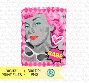 Babe retro woman PNG, sublimation designs downloads, Retro digital downloads, printable design