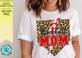 Baseball Mom Png, Baseball sublimation designs downloads, leopard Baseball, Baseball Mama, Printable designs