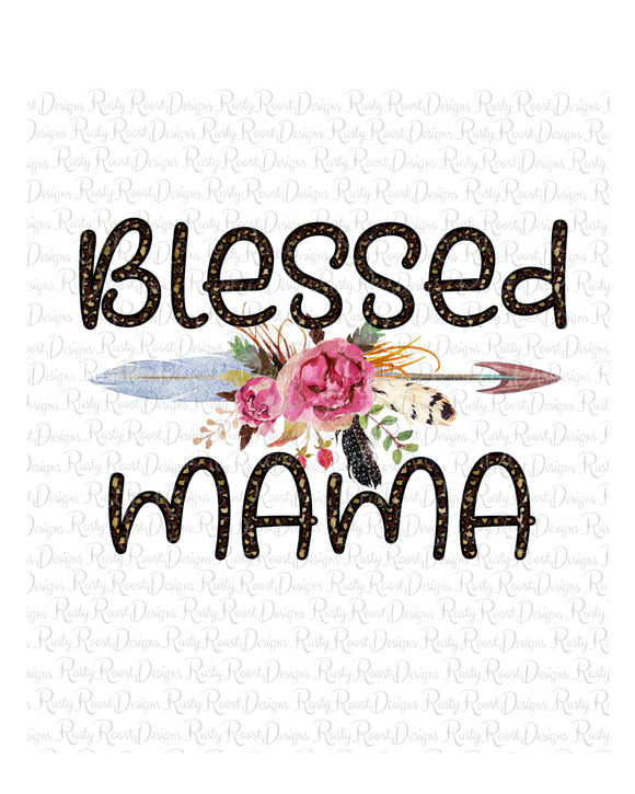 Blessed Mama png, Mom sublimation designs downloads, printable
