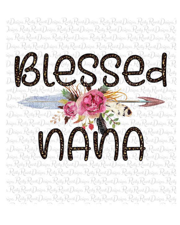 Blessed Nana png, Nana sublimation designs downloads, Grandma png, digital download, printable