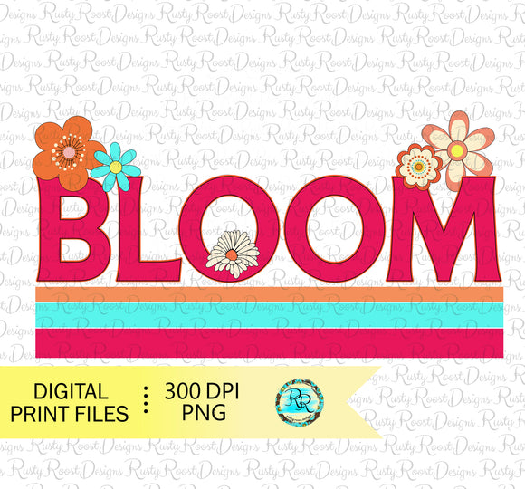 Bloom Retro sublimation designs