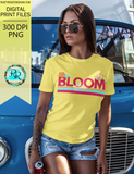 Bloom flower retro sublimation designs