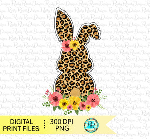 leopard bunny sublimation design