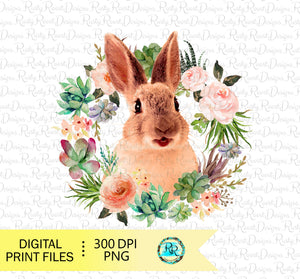 Easter Bunny PNG, Rabbit sublimation designs downloads, watercolor Rabbit design, Printable designs