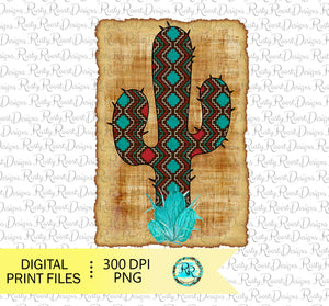 Aztec Cactus PNG, Cactus sublimation designs downloads, Western shirt design, printable design