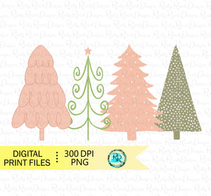 Christmas Trees PNG, Christmas sublimation designs, Christmas shirt designs, whimsical Christmas Png, Merry Christmas, Printable designs