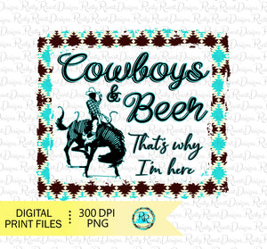cowboys and beer sublimation design download