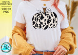 Cowhide Pumpkins Png, Western sublimation designs, hand drawn, Western pumpkin, Printable artwork
