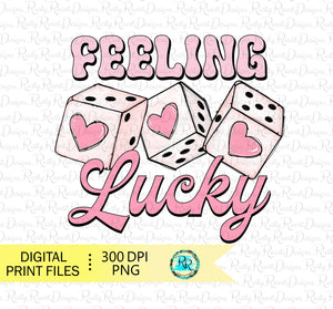Feeling Lucky PNG, Valentines sublimation designs downloads, Retro Valentine PNG, Funny Valentine Png, shirt design, printable design