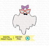 Cute Ghost Png, Halloween sublimation designs downloads, hand drawn, Printable designs