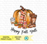 Happy fall Y'all png, Fall sublimation designs downloads, printable artwork