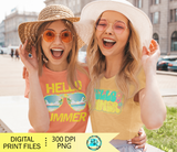 Hello Summer Png, Summer sublimation designs downloads, Beach sunglasses Png, Printable designs