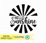 Hello Sunshine Door Hanger SVG, Summer door sign SVG, Cutting file, wood sign SVG, digital download, Door hanger, Summer Svg
