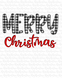 Plaid Merry Christmas sublimation PNG design