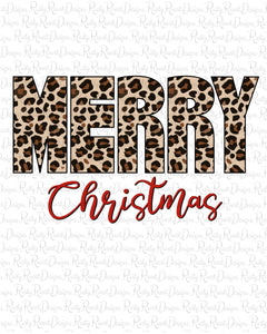 leopard Merry Christmas sublimation png design