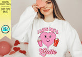 I love you a Latte PNG, Valentines sublimation designs downloads, Retro Valentine PNG, Cute Valentine Png, shirt design, printable design