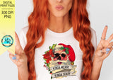 Kinda Merry Kinda Scary PNG, Christmas sublimation designs downloads, Santa Skull Png, Skeleton Png design, printable artwork