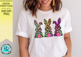 Easter bunny PNG, leopard bunny sublimation designs downloads, leopard Easter bunnies, digital designs