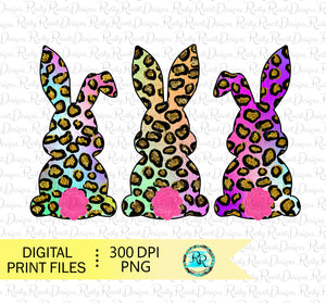 Leopard Easter Bunny sublimation designs downloads