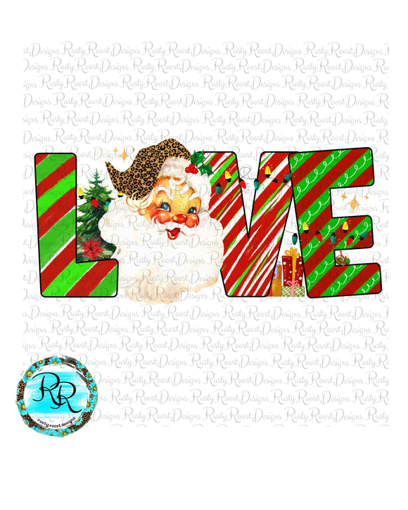 Love Christmas sublimation designs downloads, Christmas PNG, Santa PNG, Printable