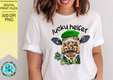 Lucky Heifer Png, St. Patrick's Day sublimation designs downloads, cow Png, digital designs