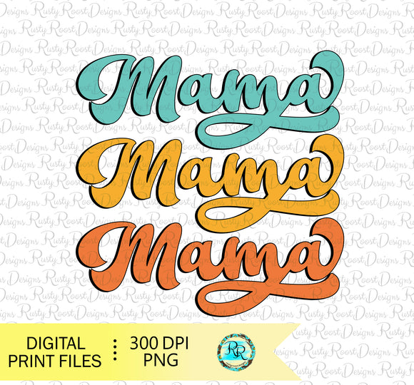 retro mama sublimation design