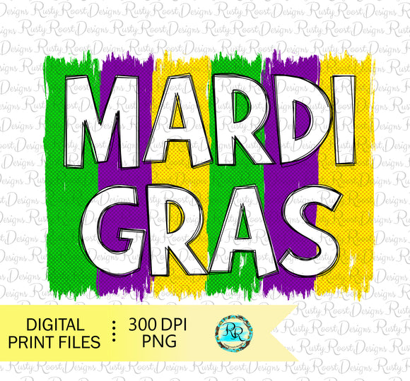 Mardi Gras PNG, sublimation designs downloads, Brush strokes, Printable designs